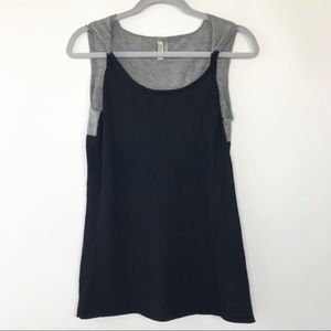 Shorn Cashmere Twisted Sleeve Tank Black Gray M